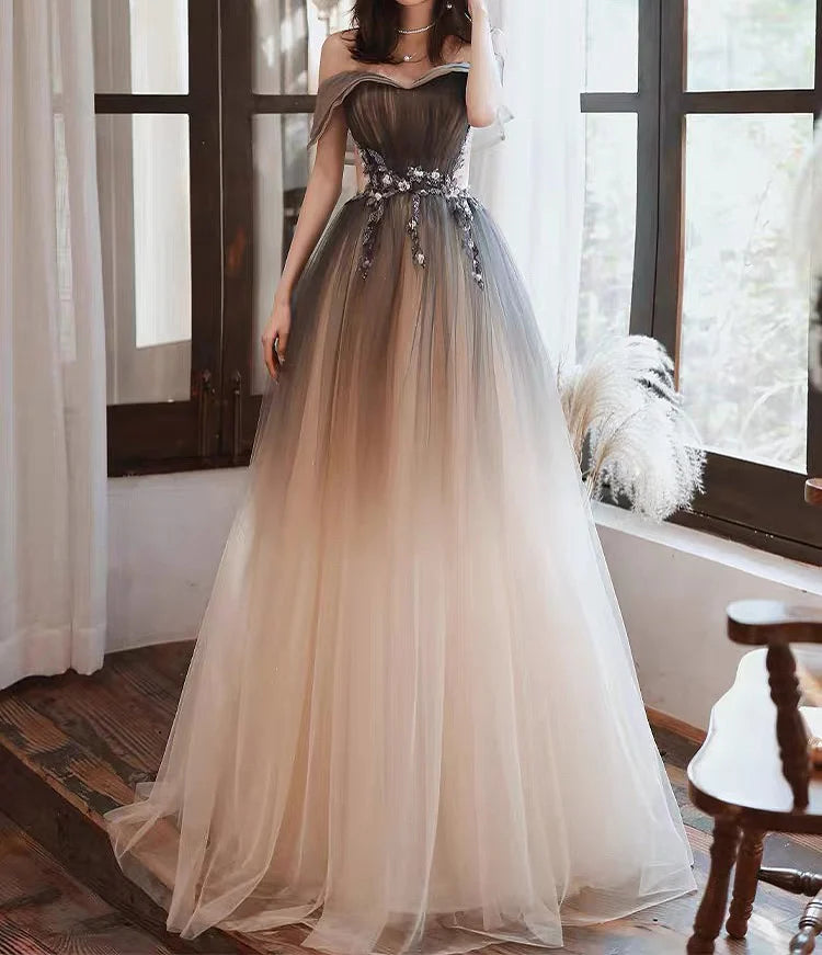 Elegant Strapless Prom Dresses Sexy Off Shoulder Starry Brilliant Appliques Backless Bandage A-Line Female Party Host Gowns 2024