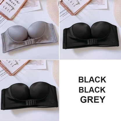 FINETOO 3PCS/Set Strapless Front Exposure Bra Sexy Women Bralette Underwear Brassiere Lingerie Invisible Bras for Female A/B CUP