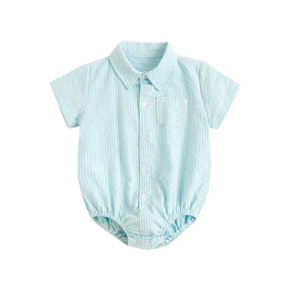 Sanlutoz Baby Boys Summer Bodysuits Cotton Short Sleeve Infants Boys Plaid Clothing Onesies Fashion
