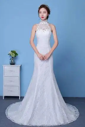 XXN-054B#Waist Cinching Fish Tail Dress 2025 New Palace Bride Slimming Wedding Dress With One Shoulder Cheap Wholesale China