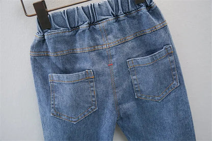 New Spring Causal Suit Kids Boys Girls Cartoon Strips T Shirt Pants 2pcs/Set Children Clothing Kids Infant Sportswear 0-5 Years