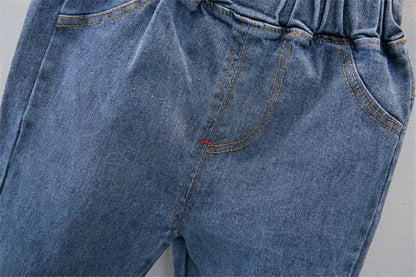 New Spring Causal Suit Kids Boys Girls Cartoon Strips T Shirt Pants 2pcs/Set Children Clothing Kids Infant Sportswear 0-5 Years