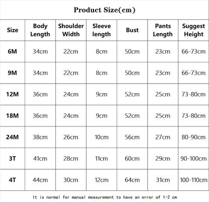 Kids Clothes Set Baby Boy/Girl T-Shirt + Shorts Summer Clothing Cotton Cartoon Casual Boys Tracksuit Children Baby Clothes Set