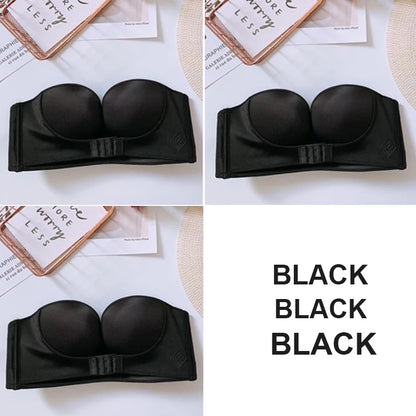 FINETOO 3PCS/Set Strapless Front Exposure Bra Sexy Women Bralette Underwear Brassiere Lingerie Invisible Bras for Female A/B CUP