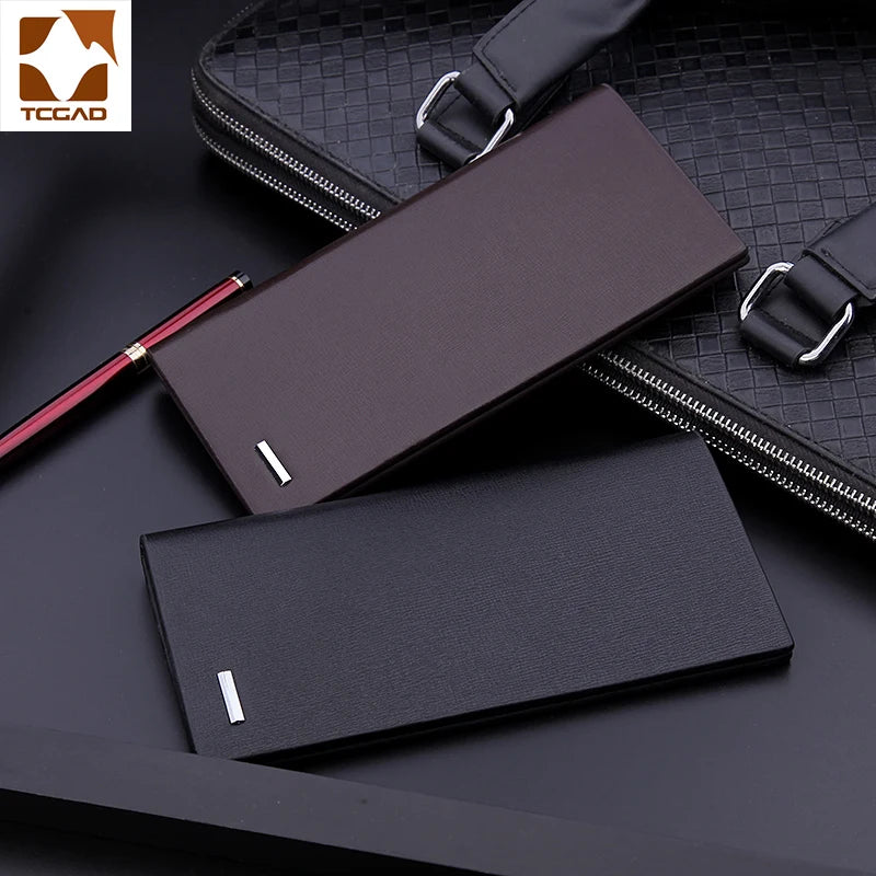 men's wallet microfiber leather long purse carteira masculina hombre billeteras thin porte 2022 men wallets of leather genuine