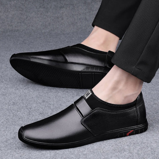 Leather Loafers Men Casual Shoes Luxury Mens Moccasins Business Formal Wedding Dress Shoes Slip On Flats Male Oxfords Shoes 2025