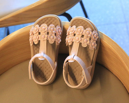 Trend Summer New Children Beach Shoes Soft Sole Cute Flowers Sandals Shoes Kids Gladiator Sandals