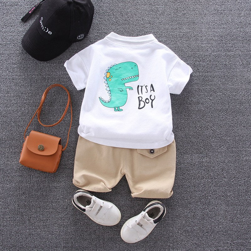 Summer Fashion Baby Boy Clothes Sets T-shirt + Pants 1-4T Toddler Casual Clothing Suits Children Kids Boys Outfits Suit