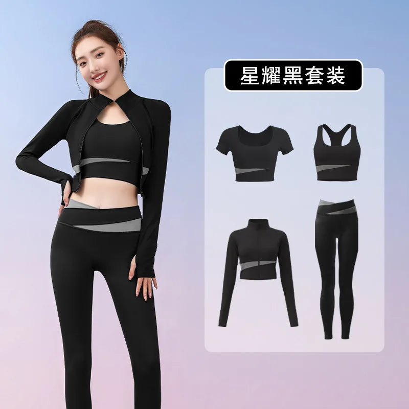 Autumn Workout Women Running Sportswear Sets Yoga Fitness Gym Bra Crop Top Seamless Leggings Tracksuits Clothing