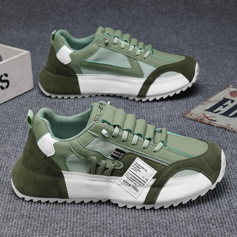 2025 New Quality Men's Sneakers Luxury Green Mesh Men Casual Shoes Breathable Comfortable Platform Shoes Fashion Men Tennis Shoe