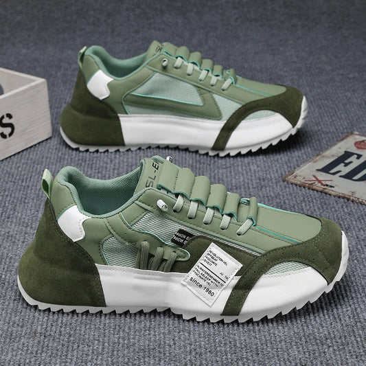 2025 New Quality Men's Sneakers Luxury Green Mesh Men Casual Shoes Breathable Comfortable Platform Shoes Fashion Men Tennis Shoe