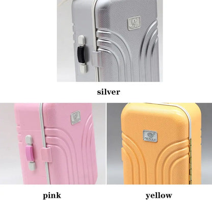 Dollhouse Decor Business Rolling Luggage Miniature  Suitcase  Trolley Travel Case For 1/4 1/6 Dolls