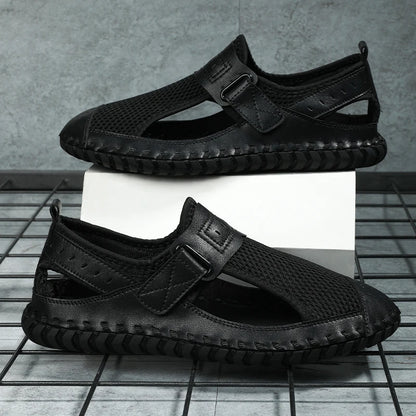 Summer Men Sandals Genuine Leather Mens Casual Shoes Outdoor Men Leather Sandals for Men Beach Shoes Roman mens Shoes