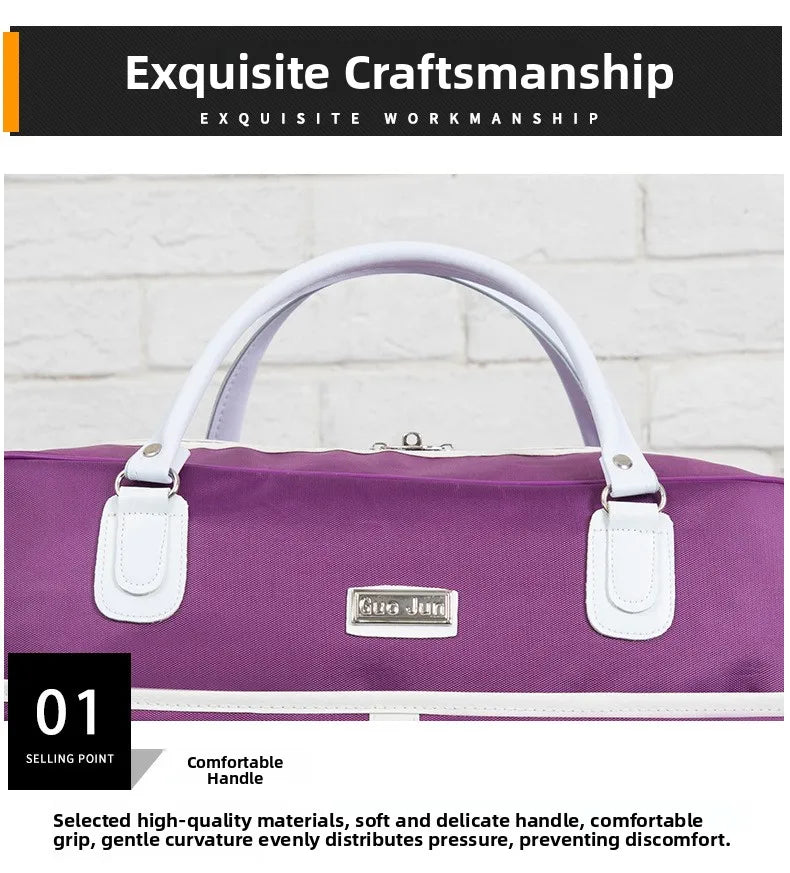 Large Capaci Travel Bag Women's Lightweight Pull Bag Portable ort Trip Hand Lage Bag with Wheels Faionable Ox Cloth