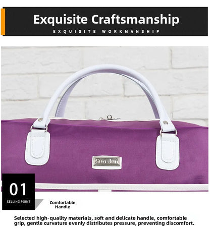 Large Capaci Travel Bag Women's Lightweight Pull Bag Portable ort Trip Hand Lage Bag with Wheels Faionable Ox Cloth