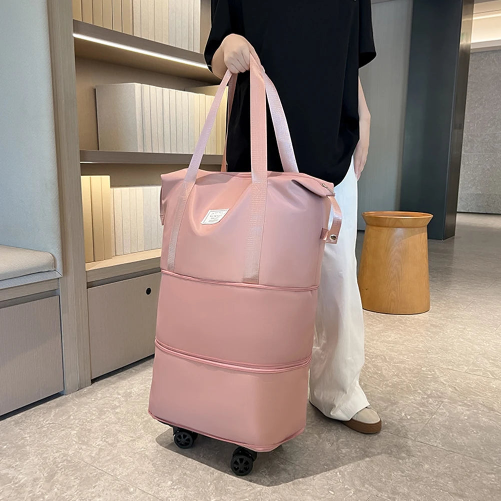 Outdoor Large Capacity Rod Luggage Bags New Oxford Cloth Dry-Wet Separation Expandable Duffle Pack Lightweight Folding Trip Bags