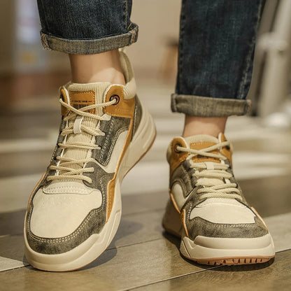 New casual men's board shoes Comfortable Thick Bottom Quality Style  Autumn and Winter Outdoor Shoes for Youth classics gray