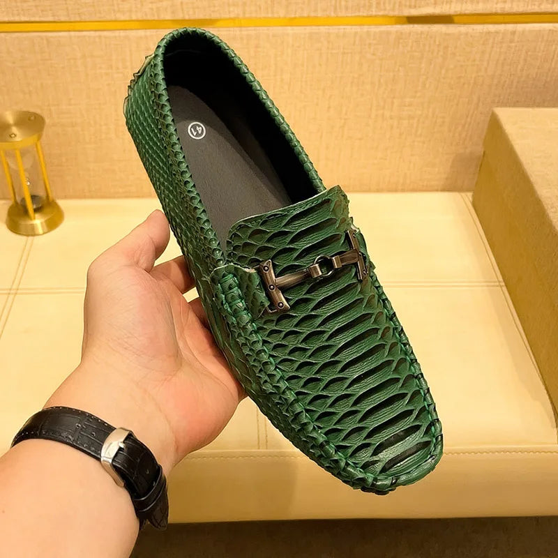Handmade Business Loafers Classic Leather Casual Shoes Breathable Men Driving Shoes Fashion Moccasins Leisure Walk Slip on Flats