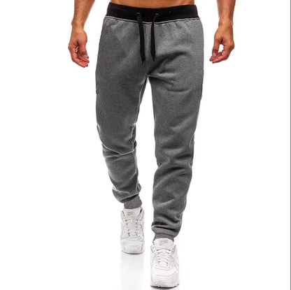 Mens Casual Pants Autumn Winter Fleece Sweatpants Men Running Jogger Sports Gym Trousers Fashion Solid Color Workout Long Pants