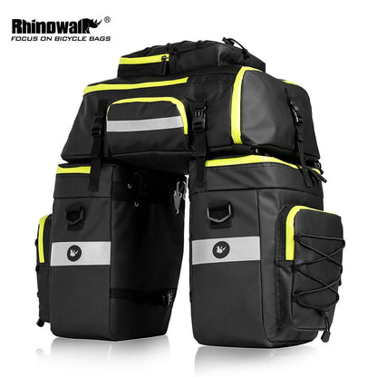 RHINOWALK Mountain Road Bicycle Bike 3 in 1 Trunk Bags Cycling Double Side Rear Rack Tail Seat Pannier Pack Luggage Carrier