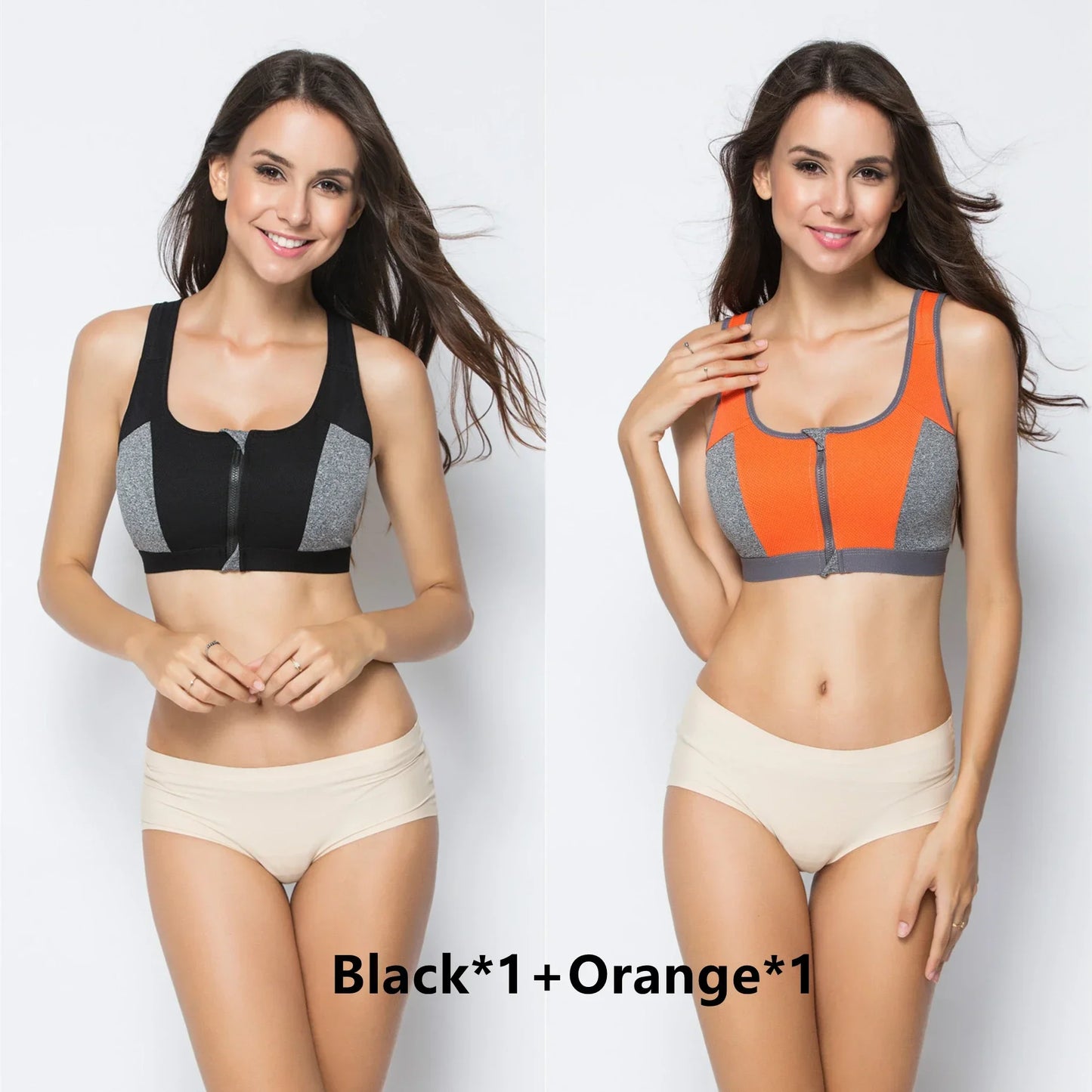 High Impact Sports Bras For Women Zipper Yoga Bras Shockproof Push Up Bra Sports Crop Top Underwear Fitness Gym Shirt Sportswear