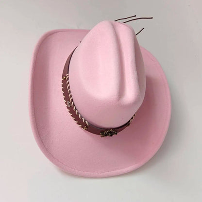 Cowboy hat cow head accessories cowboy hat monochrome felt hat men and women big brim outdoor hat knight hat