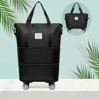 Large Capacity Three-Layer Bag, Waterproof And Wear-Resistant Outdoor Travel Swivel Wheel Storage Box, Detachable Wheel Tote Bag
