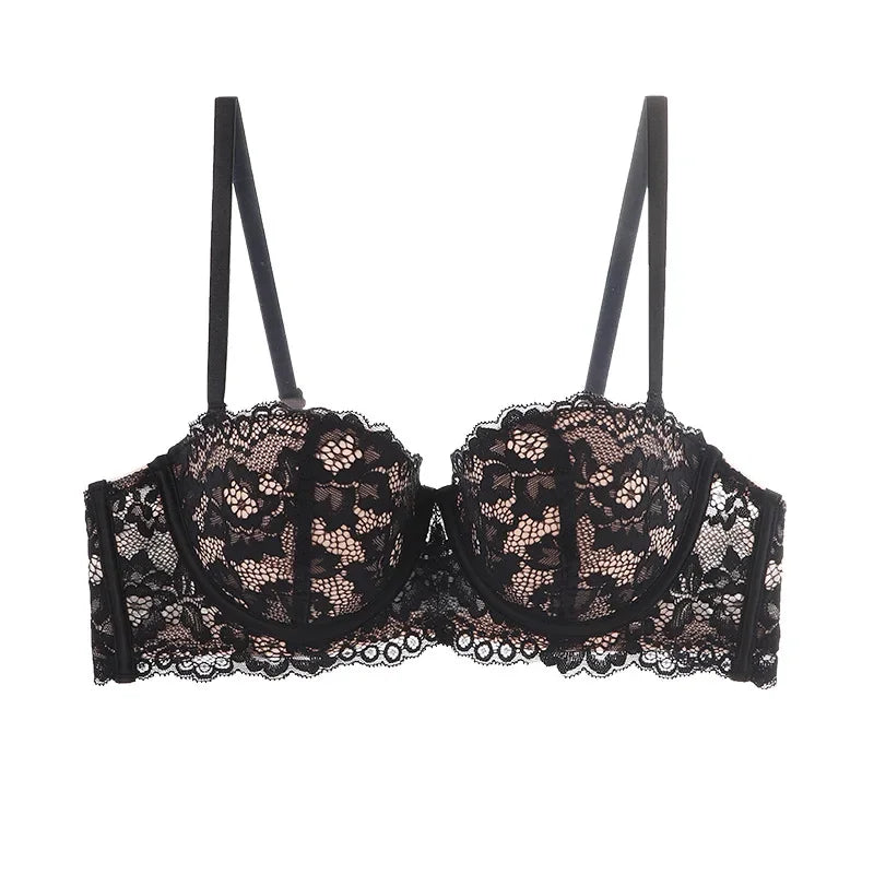 Women 1/2 Cup Lace Bra Sexy Floral Underwire Underwear Ladies Push Up Bras Female Comfortable Bra Half Cup Brassiere Lingerie