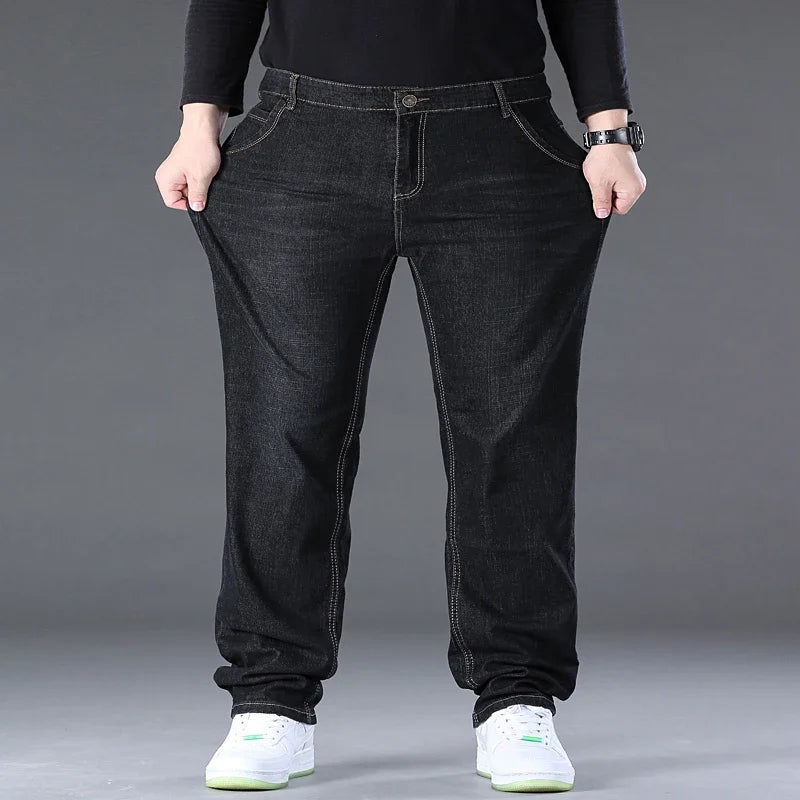 Blue Jeans Men Big Size 48 50 Denim Pants Large Size Pants for 45-150kg Jeans Hombre Wide Leg Jeans Pantalon Homme