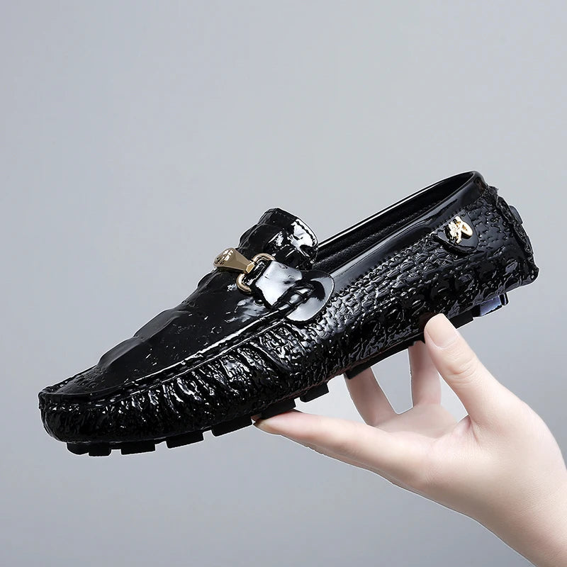 Men's Driving Shoes Bean Bean Slip-On Casual Shoes Couple Matching One-Touch Loafers Unisex Comfortable Footwear