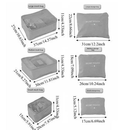 6-Piece Set Oxford Travel Storage Bags, Waterproof Organizer for Clothes, Underwear, Shoes, Portable Luggage Packing Kit