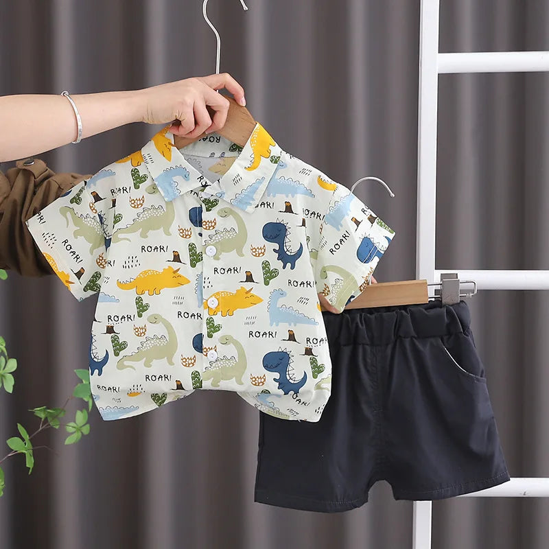 Summer Fashion Baby Boy Clothes Sets T-shirt + Pants 1-4T Toddler Casual Clothing Suits Children Kids Boys Outfits Suit