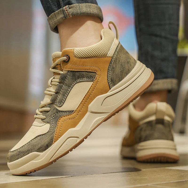 New casual men's board shoes Comfortable Thick Bottom Quality Style  Autumn and Winter Outdoor Shoes for Youth classics gray