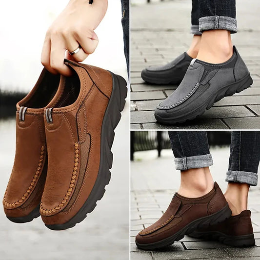 2025 Fashion Brands Men Casual Shoes Mens Loafers Moccasins Breathable Slip on Retro Driving Shoes Men Sneakers Plus Size 39-48