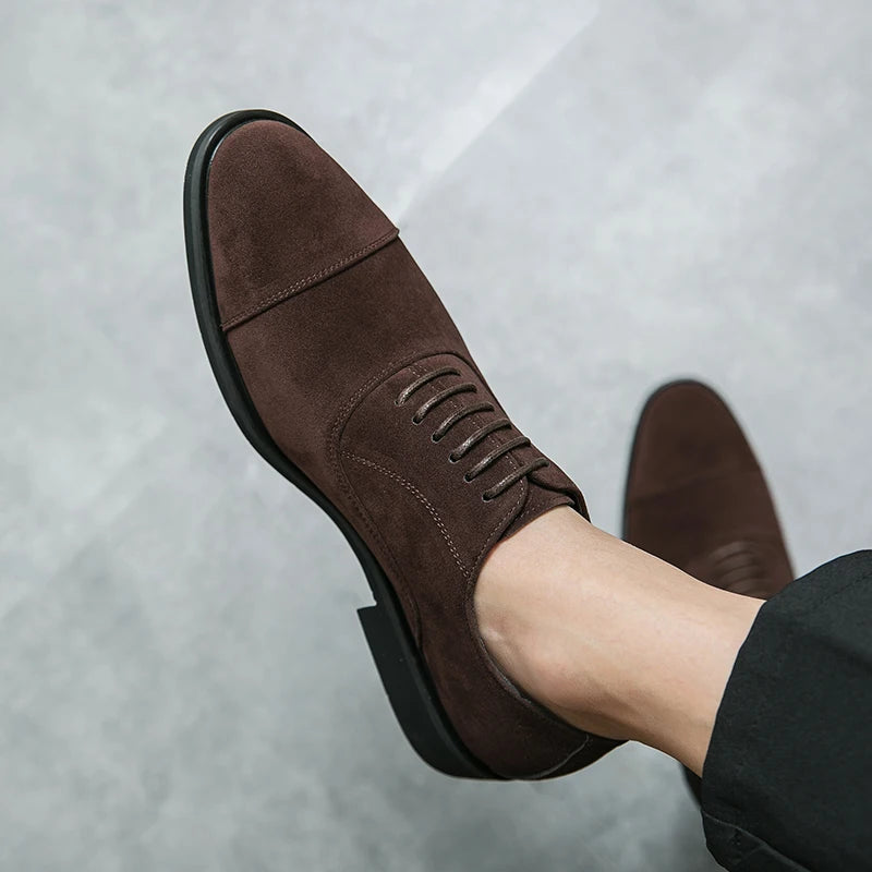 Hot Selling Men's Suede Leather Shoes Europe High-end Banquet Dresses Pointed Shoes Men's Business Casual Shoes Anti Slip