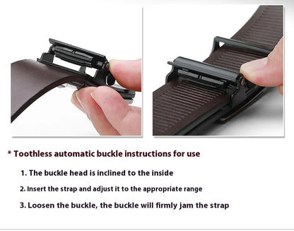 Oyifan Black Belt Men, Genuine Leather Dress Designer Belts for men, Fashion Slide Ratchet Click Casual Mens Belt for Jeans