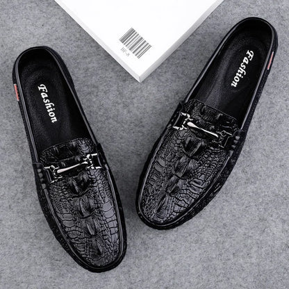 Moccasins plus Size 45 46 47 Business Crocodile Pattern Loafers Men's Real Cow Business Men's Shoes