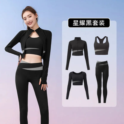Autumn Workout Women Running Sportswear Sets Yoga Fitness Gym Bra Crop Top Seamless Leggings Tracksuits Clothing