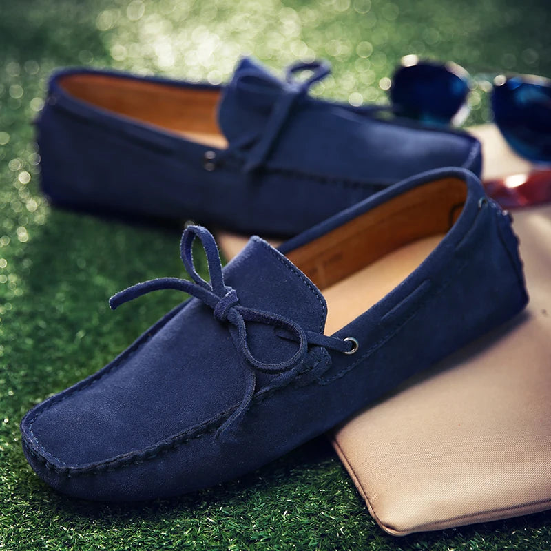 Ultra-light  Suede Leather Men's Loafers Solid Color Walking Shoes Soft-Soled Comfy Man Drive Flats Men Casual Shoes Moccasins