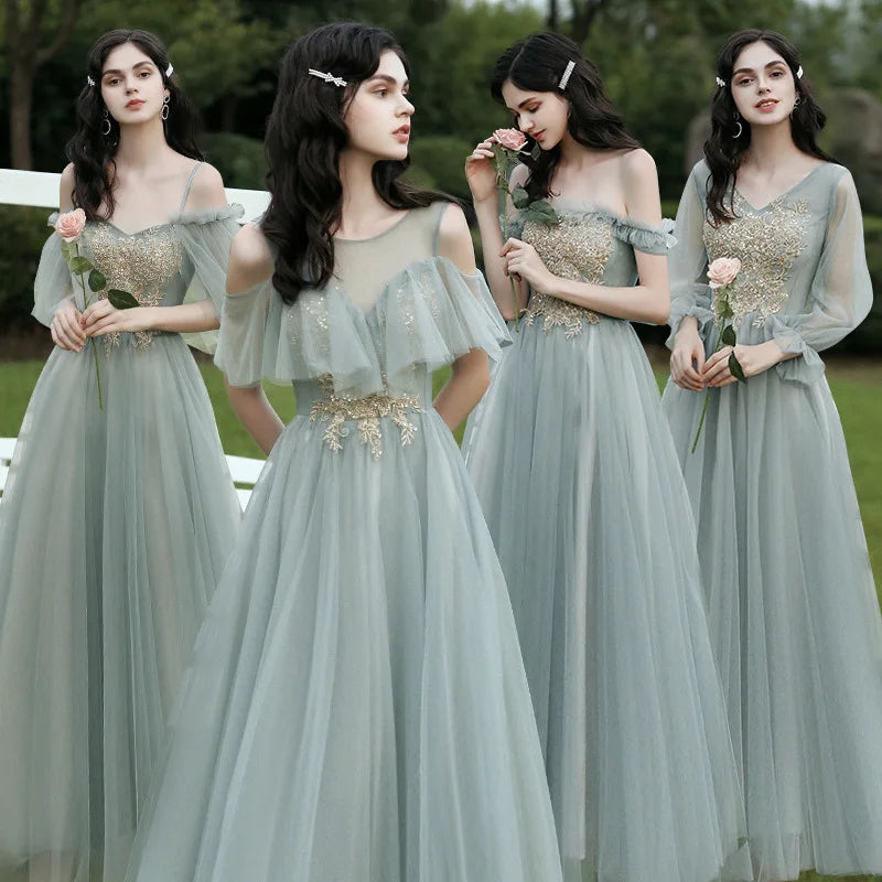 Spring 2024 Maids of  Dr Ele een Fairy T Wedding Banquet Long Skirt Women's Friend Maids of  Outfit