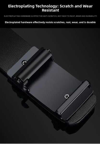 Paul Men's Leather Belt Fashionable Casual Automatic Buckle Waist Belt for Middle-aged And Young Men Business Style Belt