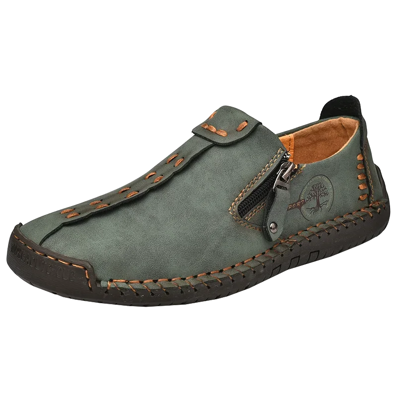 100% Cowhide Men'S Large Size 48 Hand-Sewn Casual Fashionable Leather Shoes, Loafers, Breathable Walking Casual Men'S Shoes