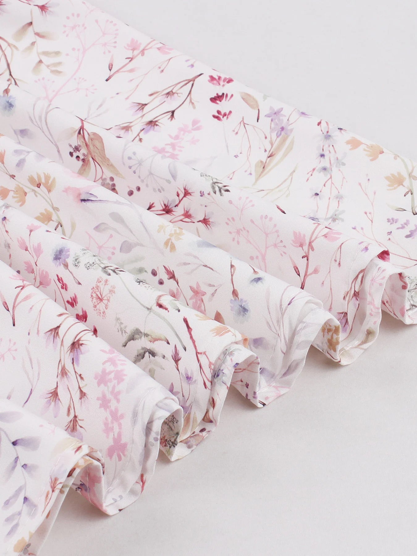 Tonval V-Neck Floral Contrast Purple High Waist Summer Dresses Holiday Women Flare Sleeve A-Line Party Birthday Beach Dress