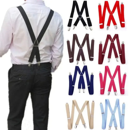 Elastic Adjustable Suspenders for Adults And Kids - Men Women Braces Suspender Set for Children Boys Girls Wedding Accessories