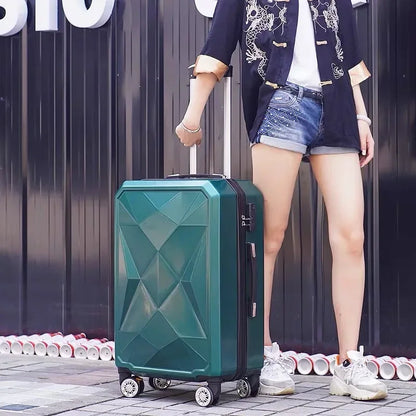 20‘’22/24/26/28 inch Rolling luggage set travel suitcase spinner wheels trolley luggage bag case Diamond Silver suitcase Women's