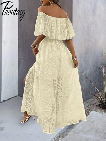 Elegant Women’s Dress 2026 Summer White Long Dress Women Cover-Ups Outfits Vestido Blanco Ibicenco Mujer Female Clothing