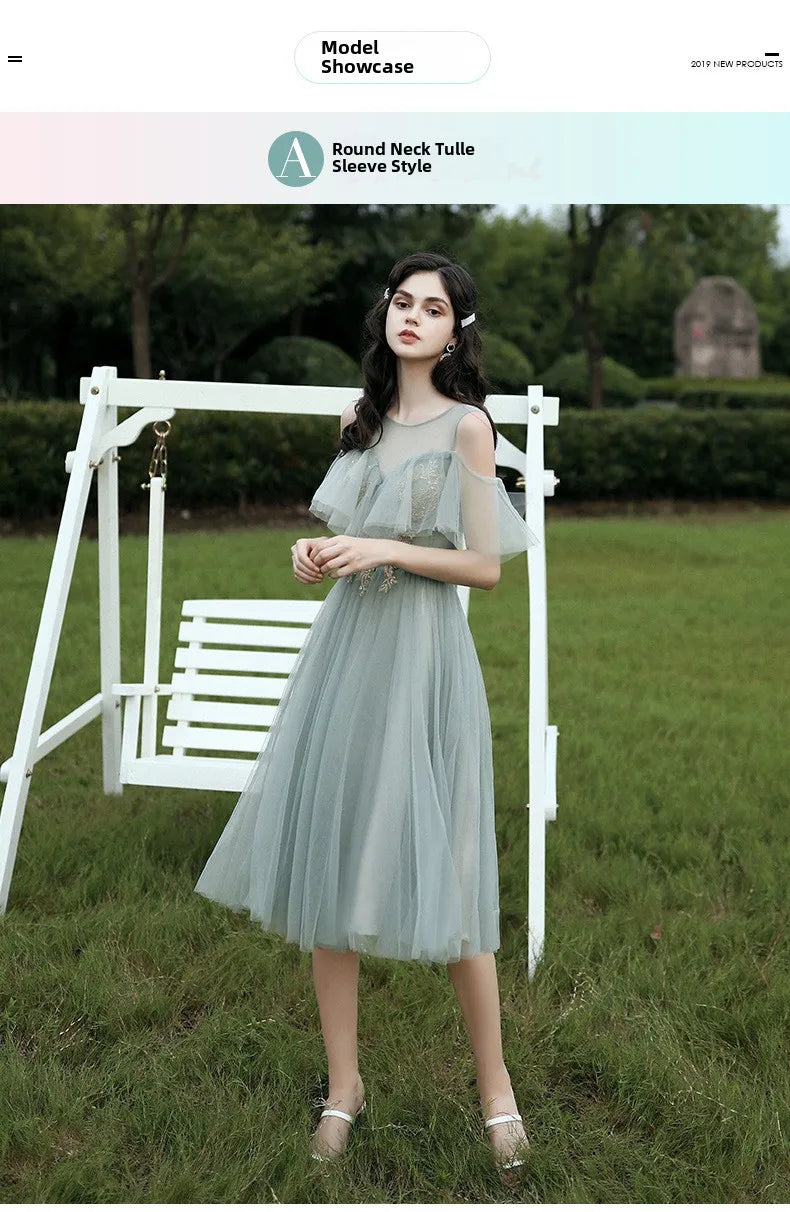 Spring 2024 Maids of  Dr Ele een Fairy T Wedding Banquet Long Skirt Women's Friend Maids of  Outfit