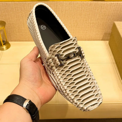 Handmade Business Loafers Classic Leather Casual Shoes Breathable Men Driving Shoes Fashion Moccasins Leisure Walk Slip on Flats