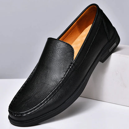 Genuine Leather Slip on Loafers Men Formal Dress Shoes Office Driving Wedding Party Mocasines Hombre Big Size Casual Shoes