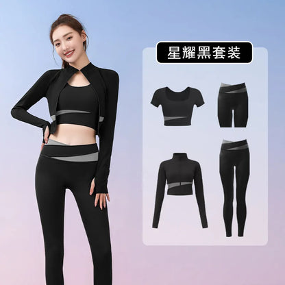 Autumn Workout Women Running Sportswear Sets Yoga Fitness Gym Bra Crop Top Seamless Leggings Tracksuits Clothing